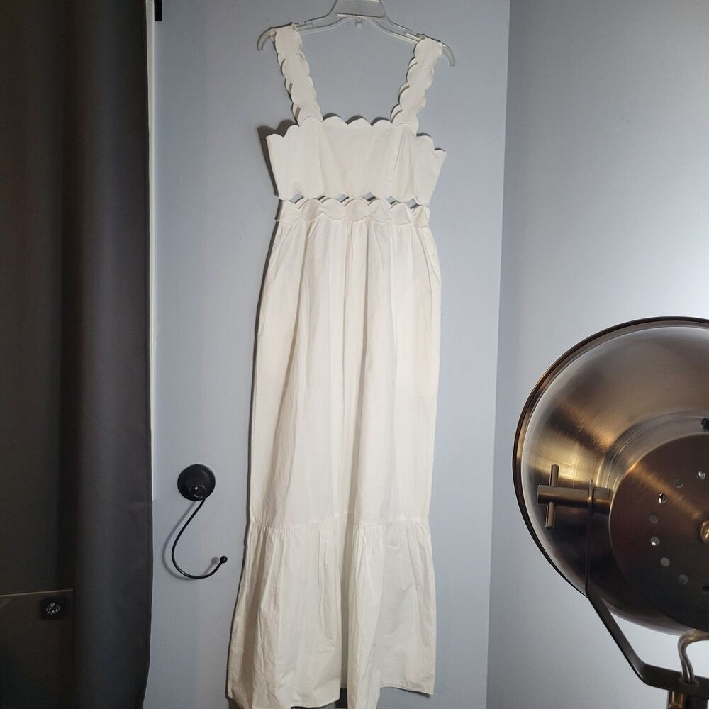 Beach Riot NWT Campbell Dress Cut -Outs Pockets White Size S